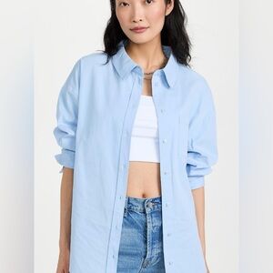Anine Bing Mika Shirt Light Blue Cotton Shirt